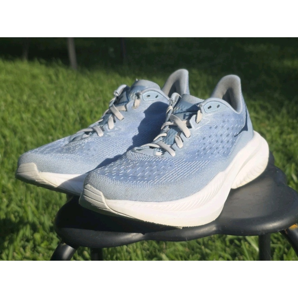 Hoka Mach 6 Light Blue Mesh Running Shoes Sneakers Mens 10.5 1147831-BBLC